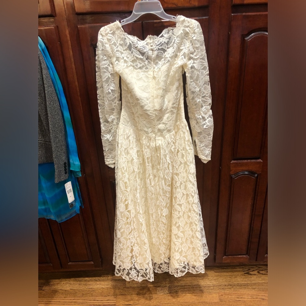 Saks Fifth Avenue Vintage 1950s Lace Wedding Dress Gown Sz M RARE FIND - Picture 15 of 16